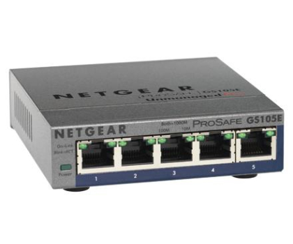 Switch Netgear 5p GS105PE (5x10/100/1000Mbit 2xPoE 1xPoE-PD)